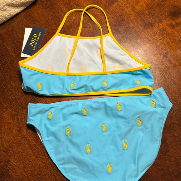 NWT Polo Ralph Lauren Girls Bikini - Light Blue w. Yellow, Size 16 - Picture 7 of 10